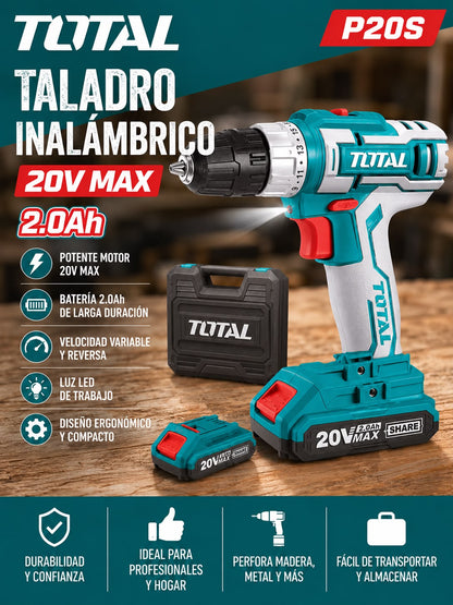 Taladro Total  3/8″ Inalámbrico 99Nm